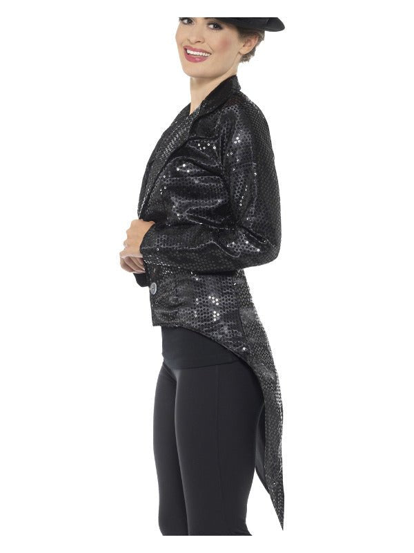 Sequin Tailcoat Jacket, Ladies, Black - Adult Weekender