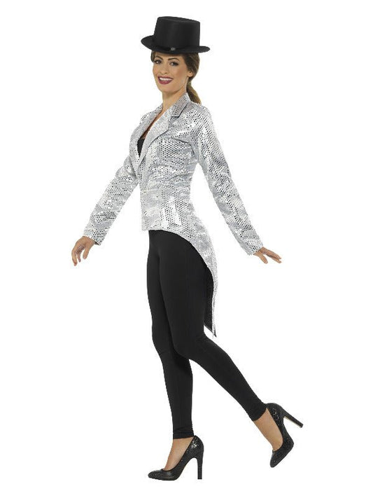 Sequin Tailcoat Jacket, Ladies, Silver - Adult Weekender
