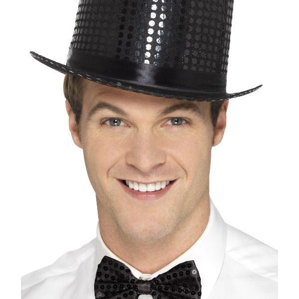 Sequin Top Hat, Black - Adult Weekender