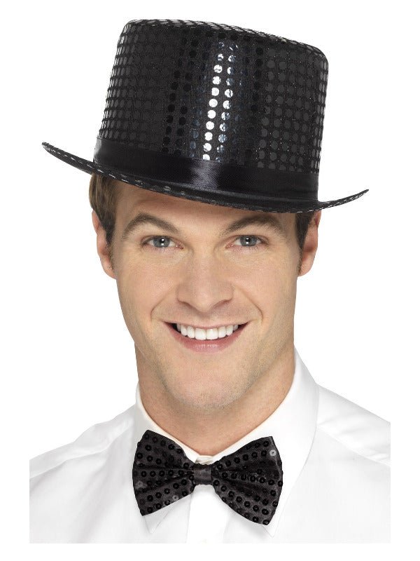 Sequin Top Hat, Black - Adult Weekender