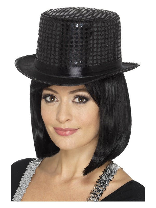 Sequin Top Hat, Black - Adult Weekender