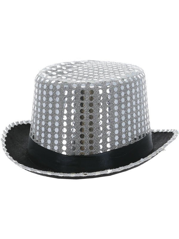 Sequin Top Hat, Silver - Adult Weekender
