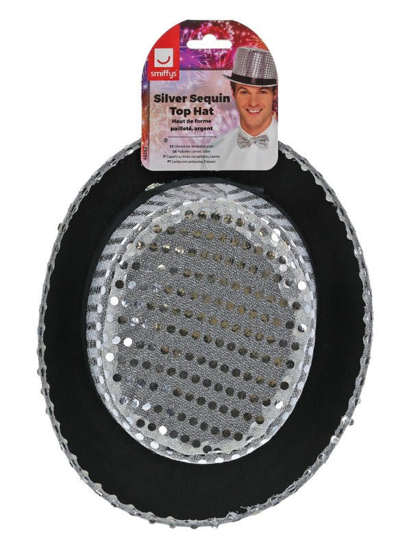 Sequin Top Hat, Silver - Adult Weekender