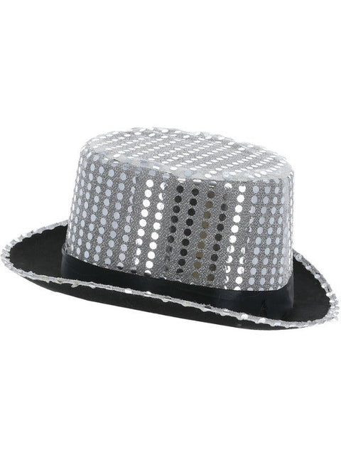Sequin Top Hat, Silver - Adult Weekender