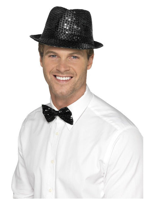 Sequin Trilby Hat, Black - Adult Weekender