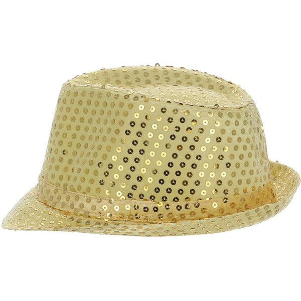 Sequin Trilby Hat, Gold - Adult Weekender