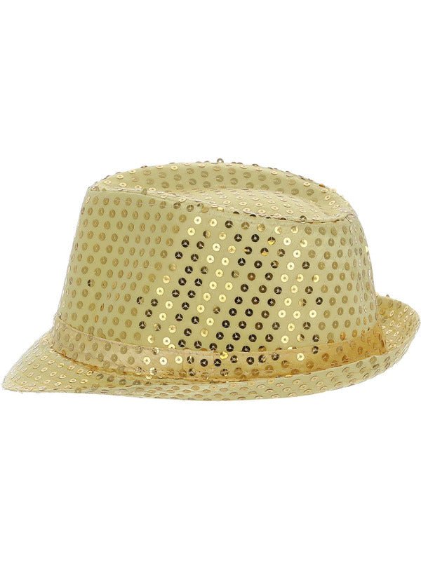 Sequin Trilby Hat, Gold - Adult Weekender
