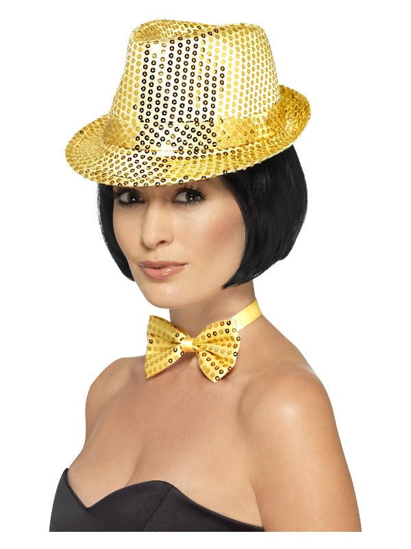 Sequin Trilby Hat, Gold - Adult Weekender