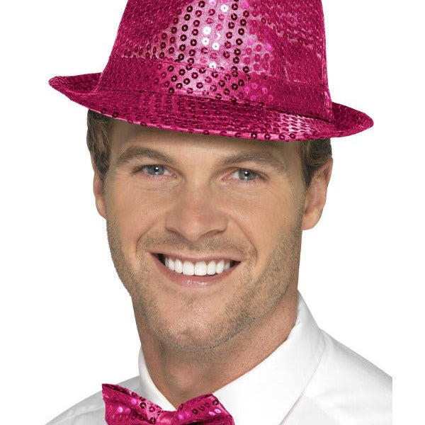 Sequin Trilby Hat, Pink - Adult Weekender