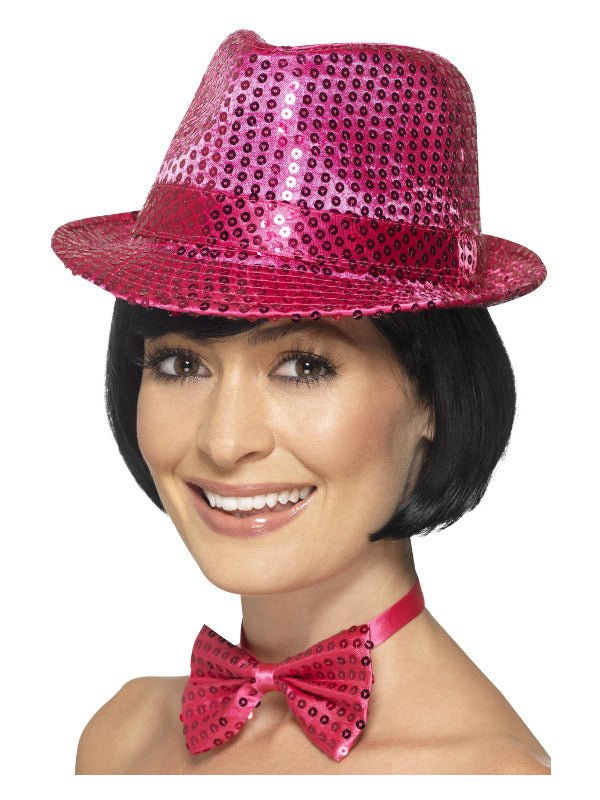 Sequin Trilby Hat, Pink - Adult Weekender