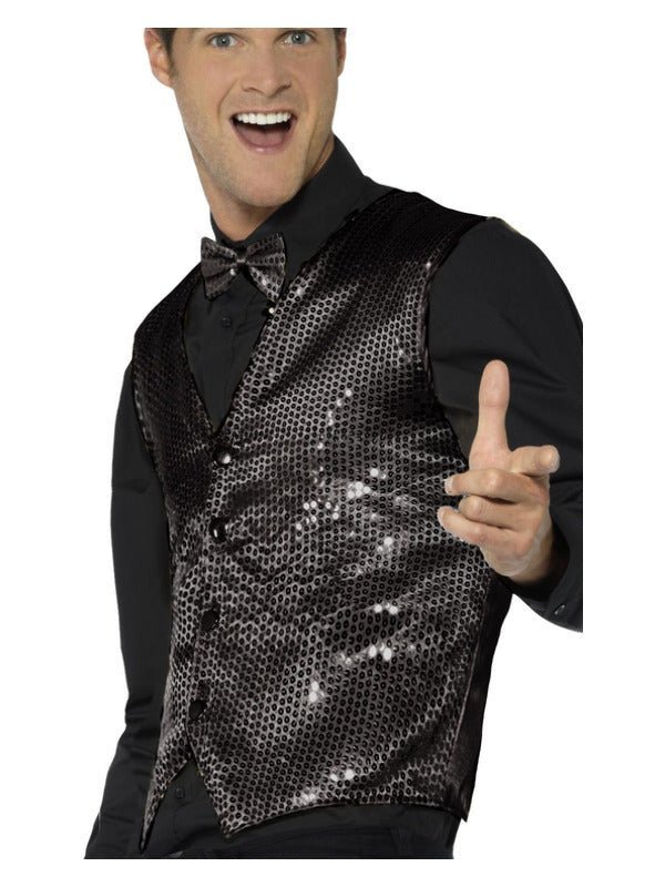Sequin Waistcoat, Black - Adult Weekender