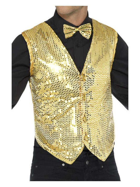 Sequin Waistcoat, Gold - Adult Weekender