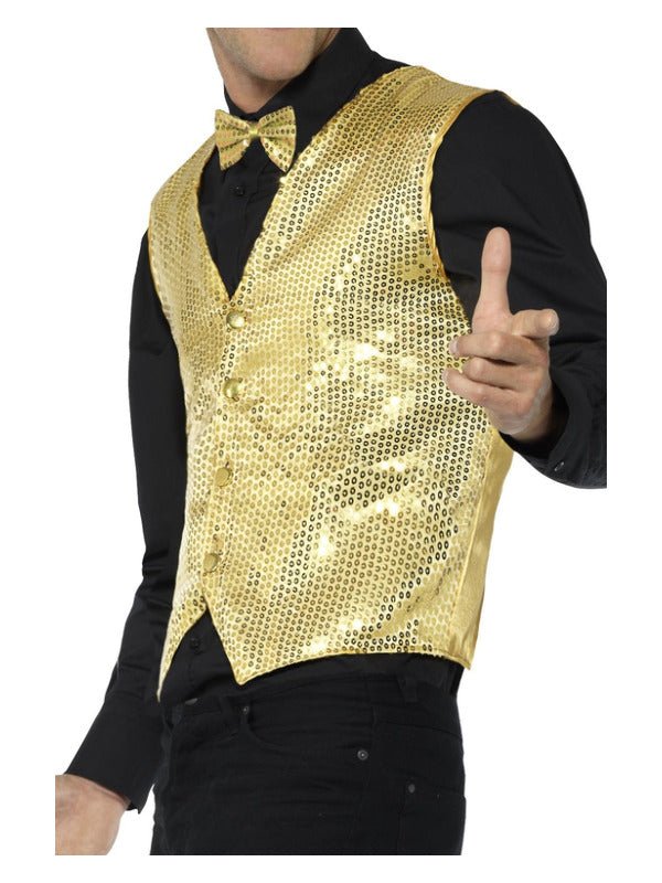 Sequin Waistcoat, Gold - Adult Weekender