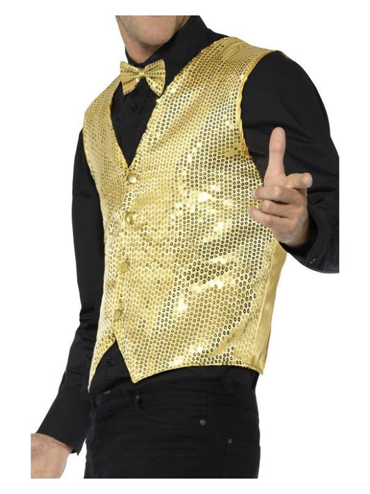 Sequin Waistcoat, Gold - Adult Weekender