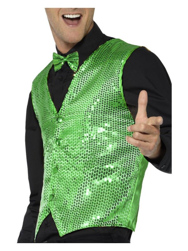 Sequin Waistcoat, Green - Adult Weekender