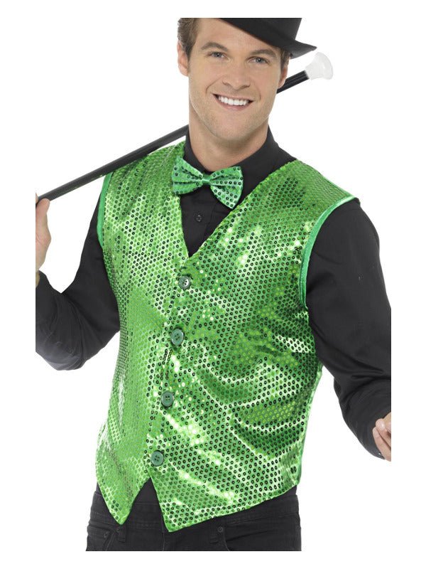 Sequin Waistcoat, Green - Adult Weekender
