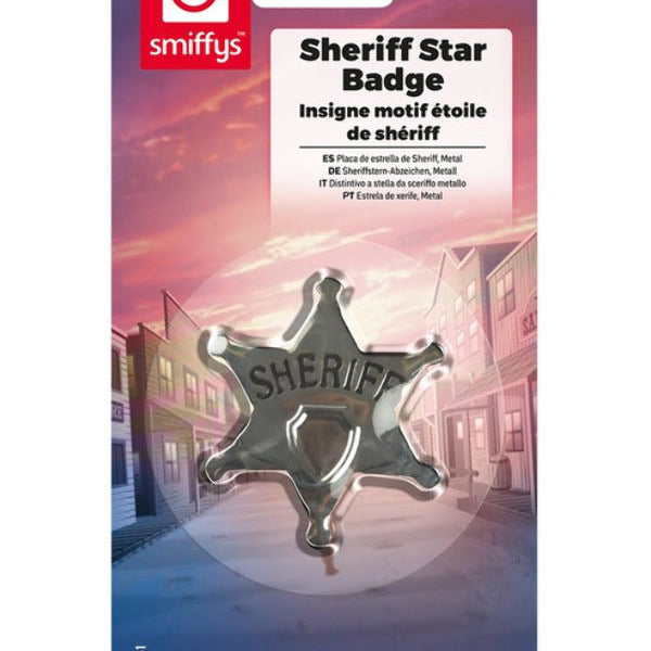 Sheriff Star Badge, Silver - Adult Weekender
