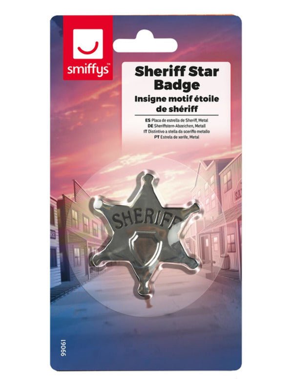 Sheriff Star Badge, Silver - Adult Weekender