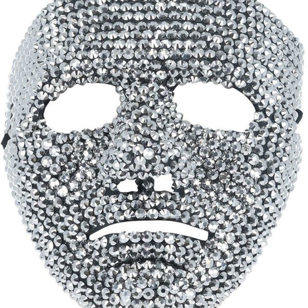 Silver Jewelled Robot Mask - Adult Weekender