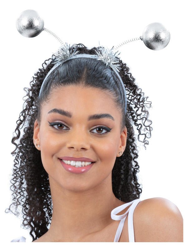 Silver Metallic Ball Bopper Headband - Adult Weekender