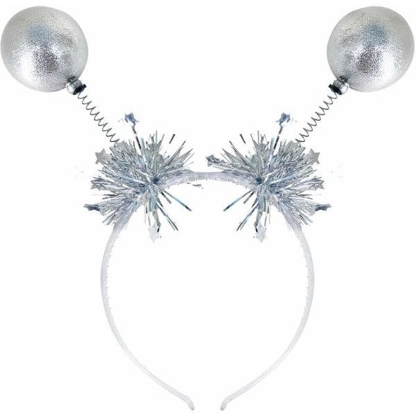 Silver Metallic Ball Bopper Headband - Adult Weekender