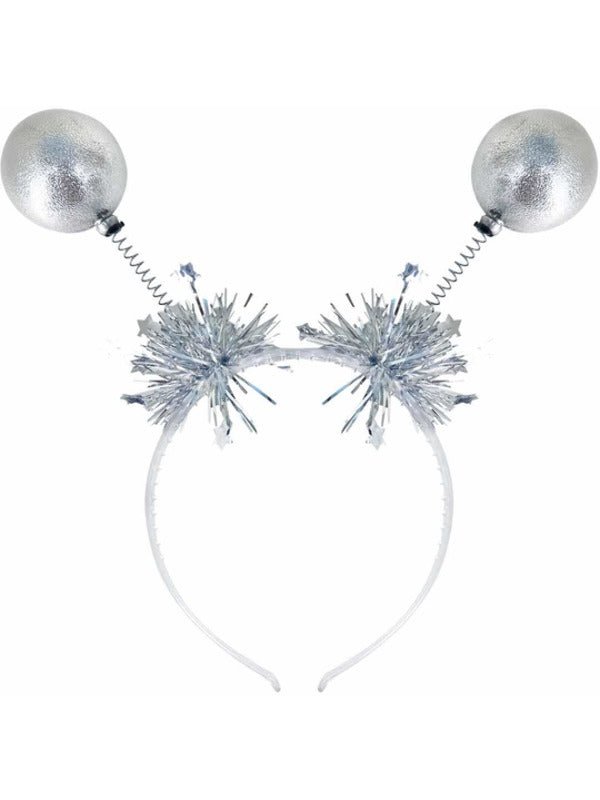 Silver Metallic Ball Bopper Headband - Adult Weekender