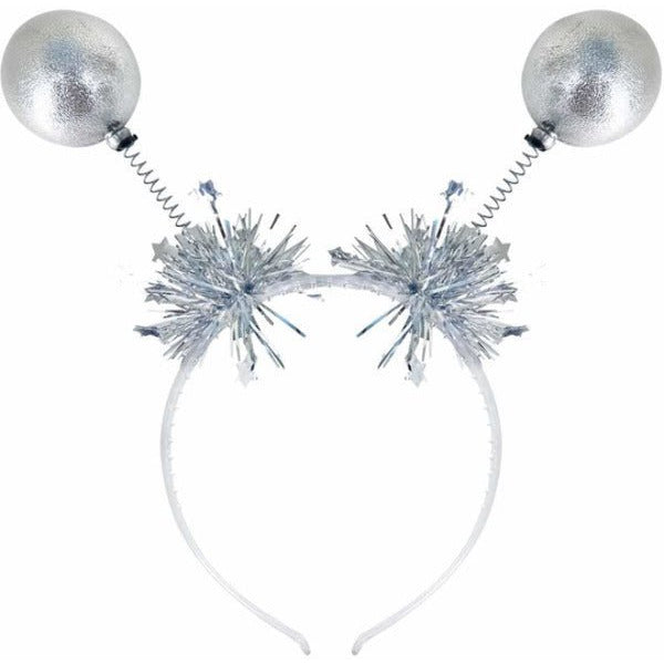 Silver Metallic Ball Bopper Headband - Adult Weekender