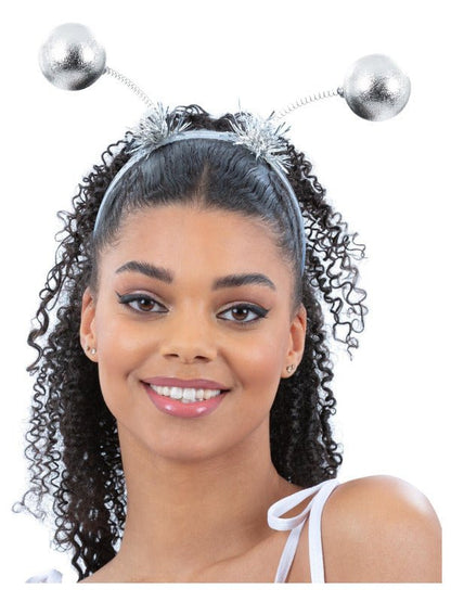 Silver Metallic Ball Bopper Headband - Adult Weekender