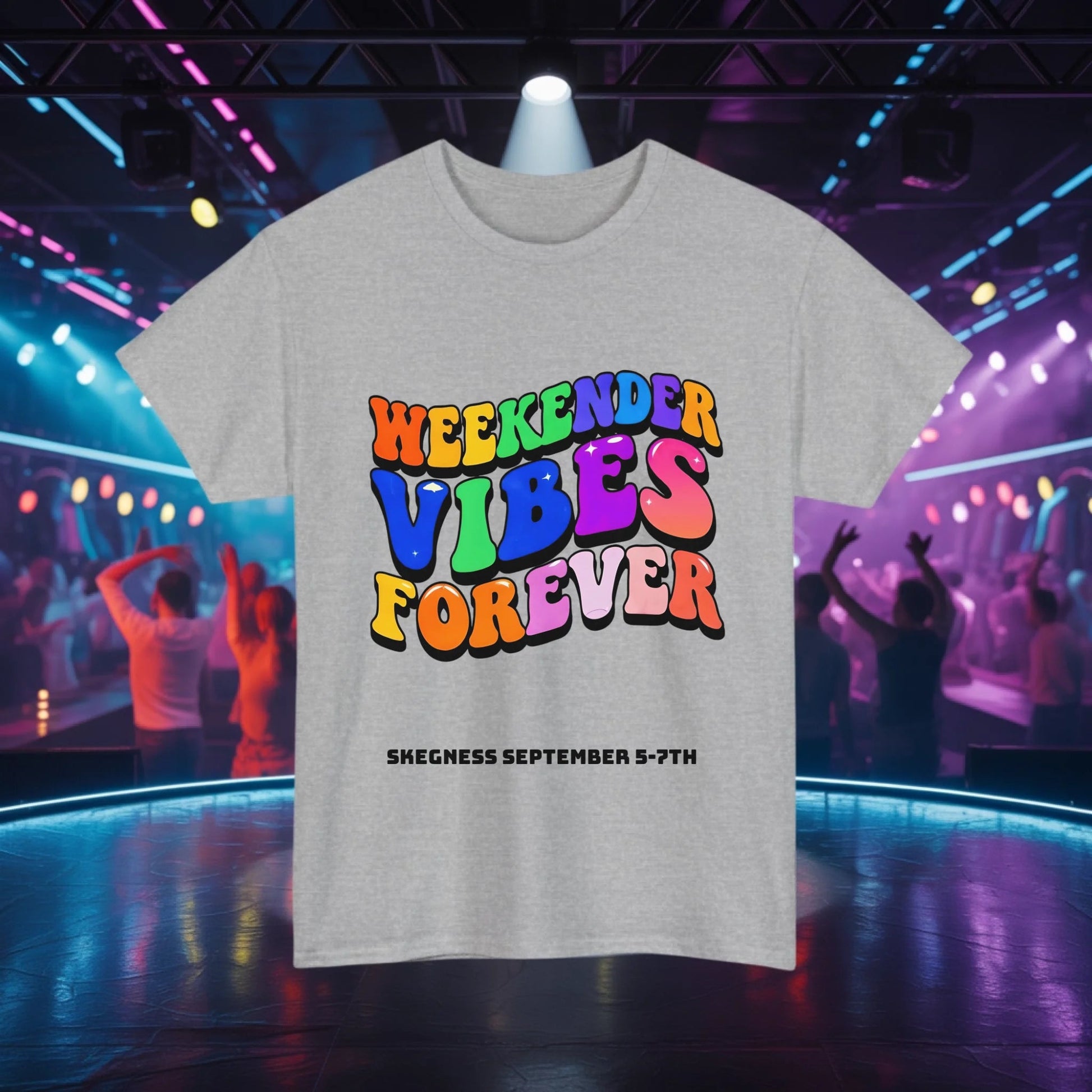 Skegness Vibes - Adult Weekender Front and Back Personalised Unisex Heavy T-Shirt 70s - Adult Weekender