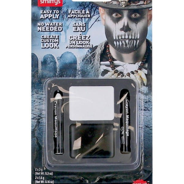 Smiffys Make - Up FX, Black & White Kit - Adult Weekender