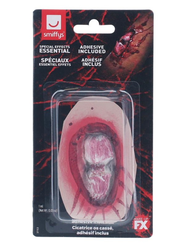 Smiffys Make - Up FX, Broken Bone Latex Scar, Red - Adult Weekender