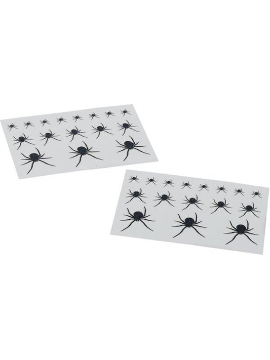 Smiffys Make - Up FX, Crawling Spider Transfers, Bla - Adult Weekender