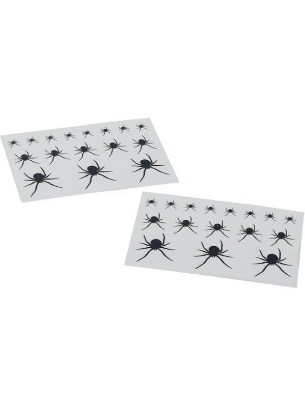 Smiffys Make - Up FX, Crawling Spider Transfers, Bla - Adult Weekender