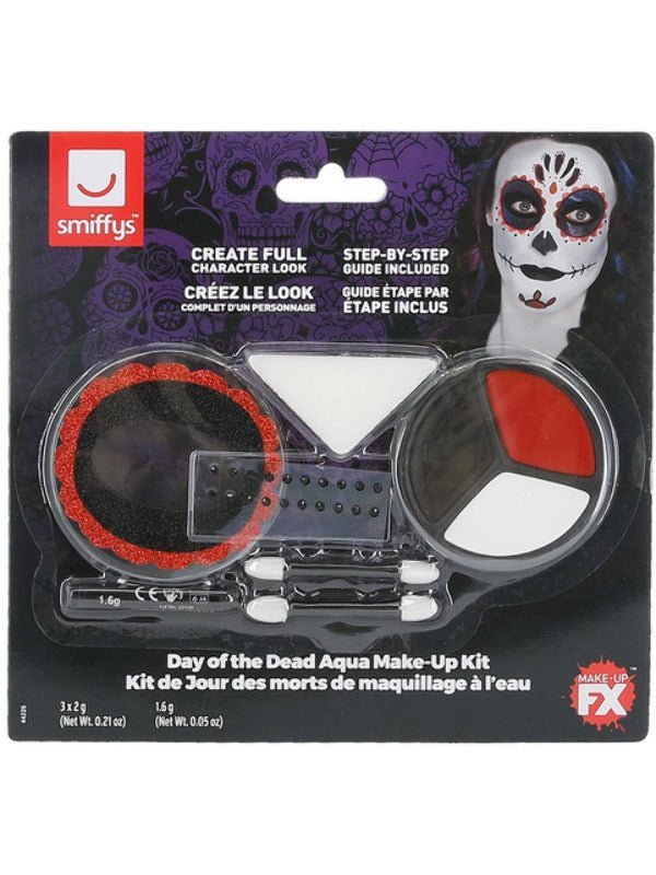 Smiffys Make - Up FX, Day of the Dead Kit, Aqua, - Adult Weekender