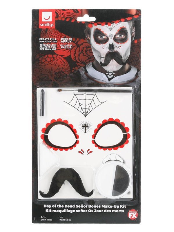 Smiffys Make - Up FX, DOTD Se±or Bones Kit, Grease, - Adult Weekender