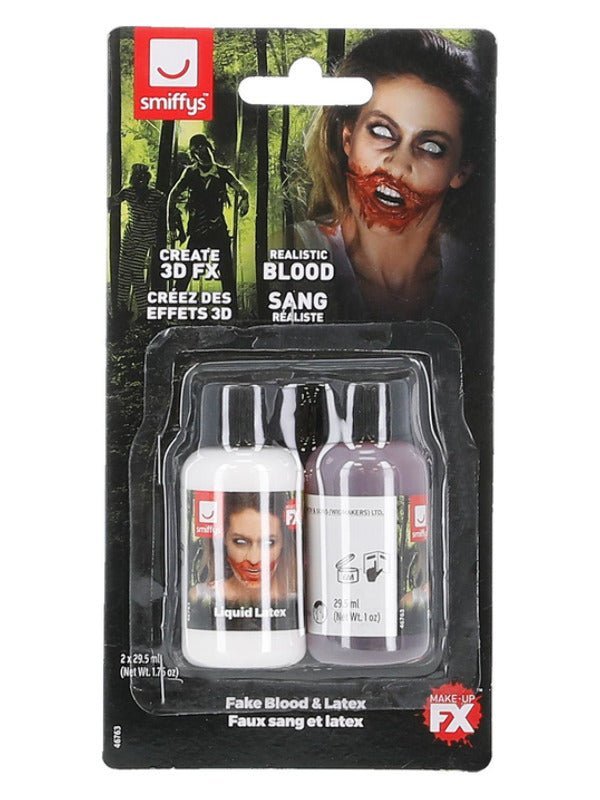 Smiffys Make - Up FX, Fake Blood & Latex Kit, - Adult Weekender