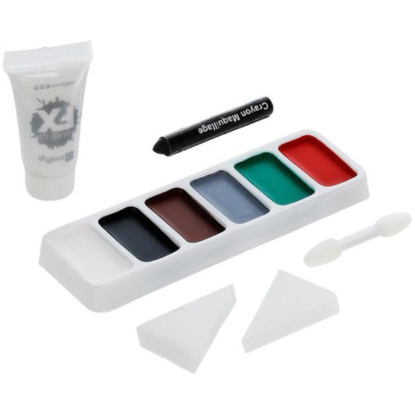 Smiffys Make - Up FX, Ghost Ship Kit, Grease, Black - Adult Weekender