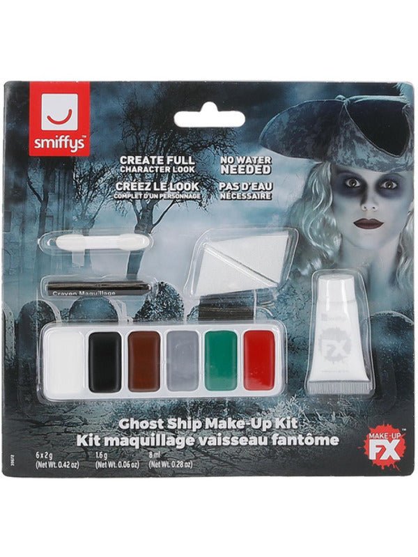 Smiffys Make - Up FX, Ghost Ship Kit, Grease, Black - Adult Weekender