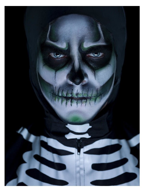 Smiffys Make - Up FX, GID Skeleton Kit, Grease, Blac - Adult Weekender