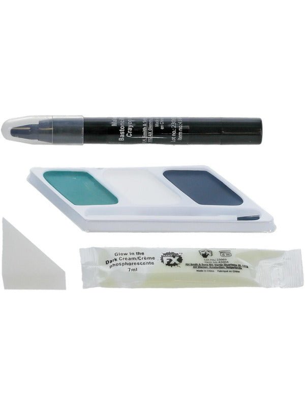 Smiffys Make - Up FX, GID Skeleton Kit, Grease, Blac - Adult Weekender