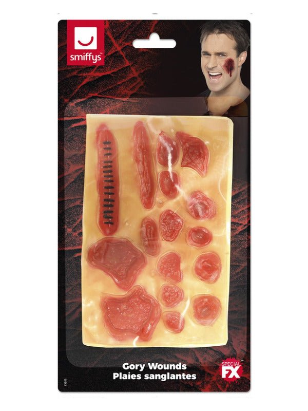Smiffys Make - Up FX, Gory Wounds, Red - Adult Weekender