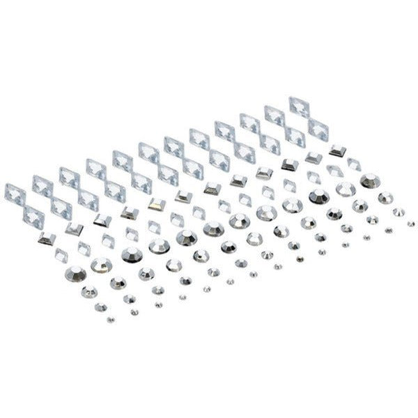 Smiffys Make - Up FX, Jewel Face Gems, Silver - Adult Weekender