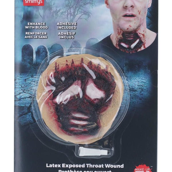 Smiffys Make - Up FX, Latex Exposed Throat Wound, Re - Adult Weekender