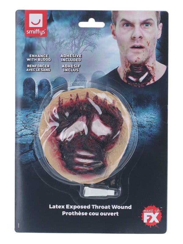 Smiffys Make - Up FX, Latex Exposed Throat Wound, Re - Adult Weekender