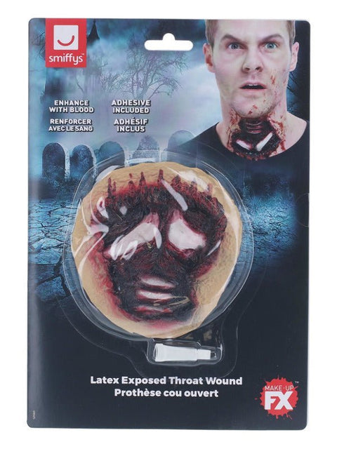 Smiffys Make - Up FX, Latex Exposed Throat Wound, Re - Adult Weekender