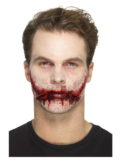 Smiffys Make - Up FX, Latex Stitched Smile Wounds, R - Adult Weekender