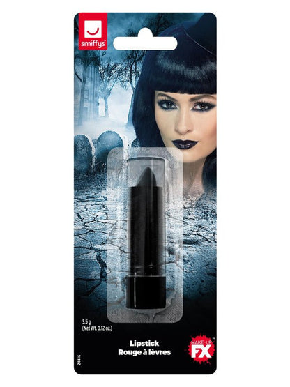 Smiffys Make - Up FX, Lipstick, Black - Adult Weekender