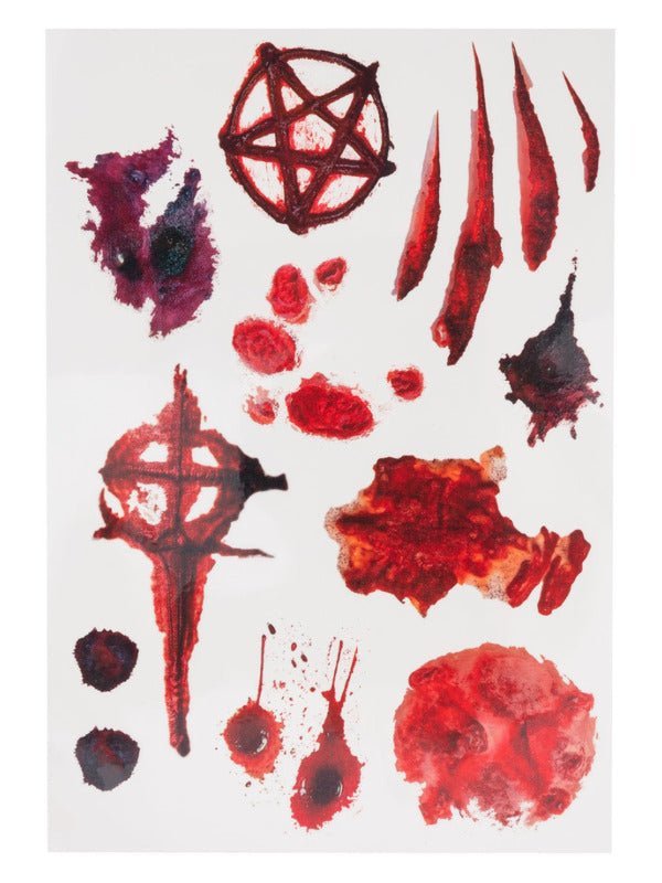 Smiffys Make - Up FX, Occult Wound Tattoo Transfers - Adult Weekender