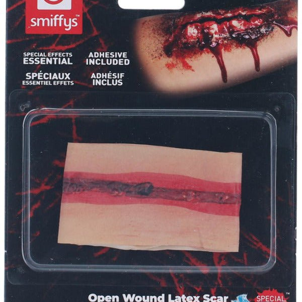 Smiffys Make - Up FX, Open Wound Latex Scar, Red - Adult Weekender