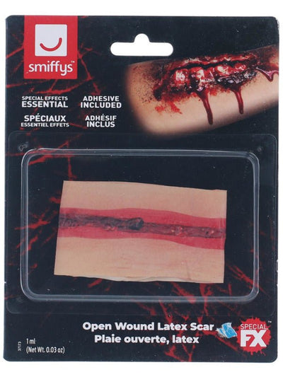 Smiffys Make - Up FX, Open Wound Latex Scar, Red - Adult Weekender